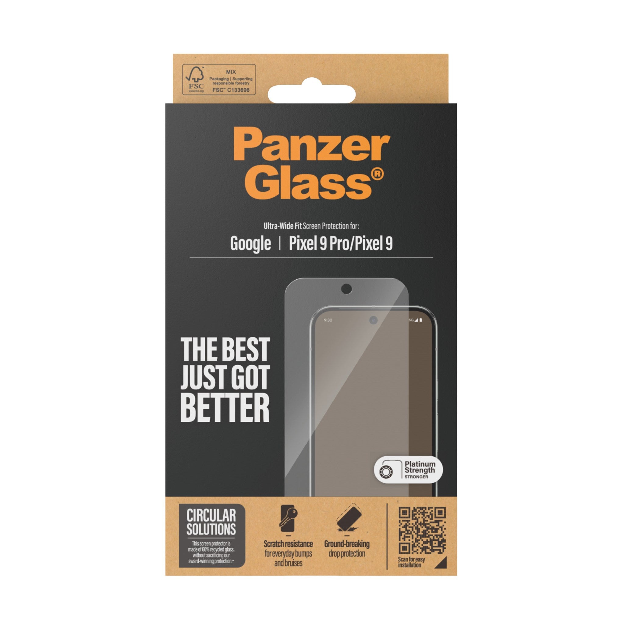 PanzerGlass® Screen Protector Google Pixel 9 5G | 9 Pro 5G | Ultra-Wide Fit